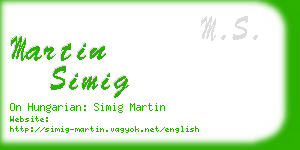 martin simig business card